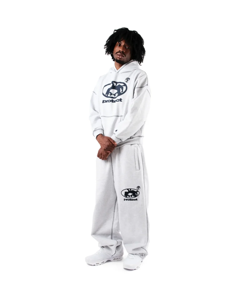 GREY/NAVY BRUDDA HOODIE - Image 3