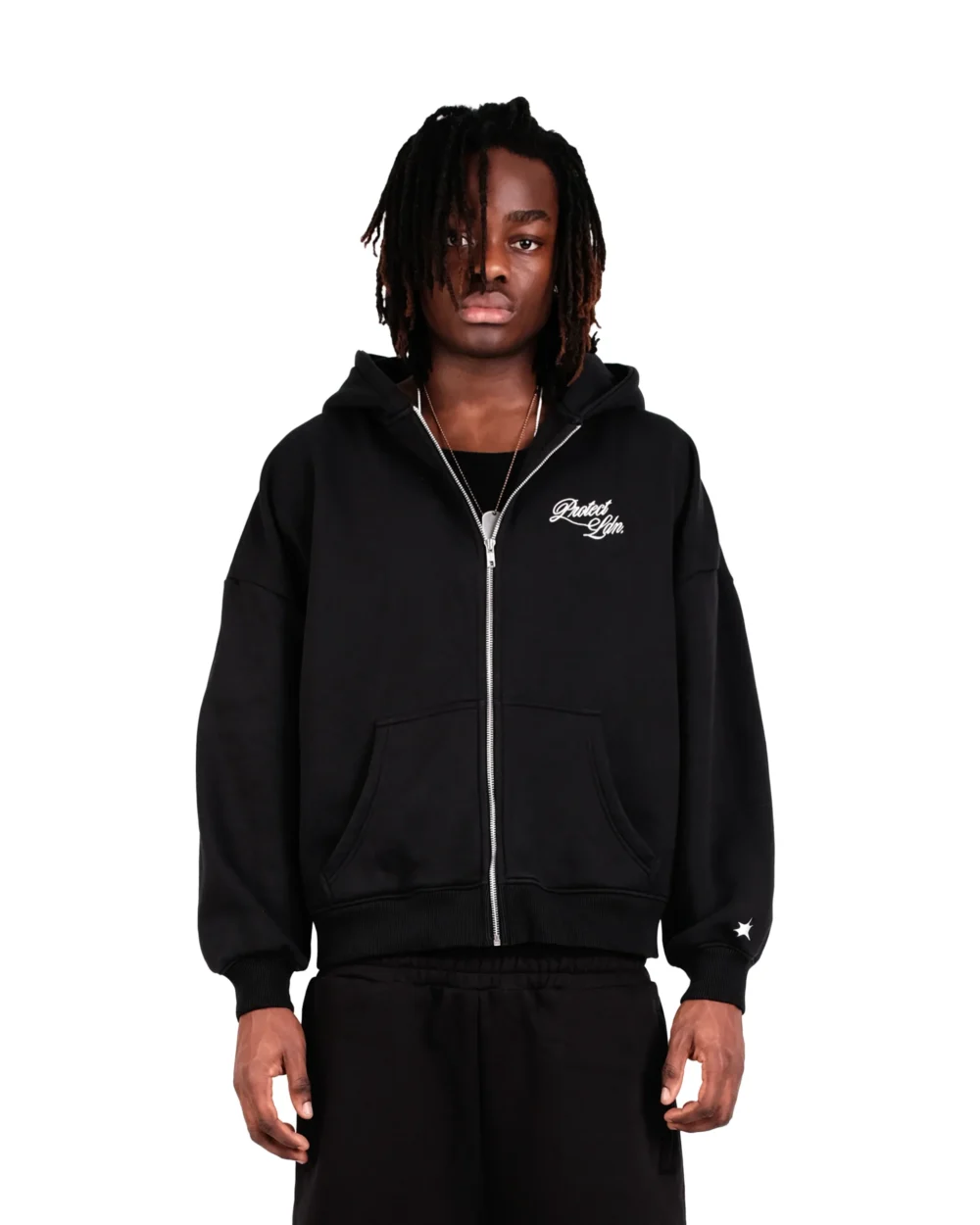 BLACK DAY2DAY ZIP HOODIE - Image 2